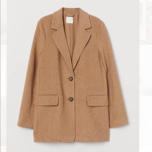 H&M Straight Cut Blazer Jacket size 0 Beige Camel